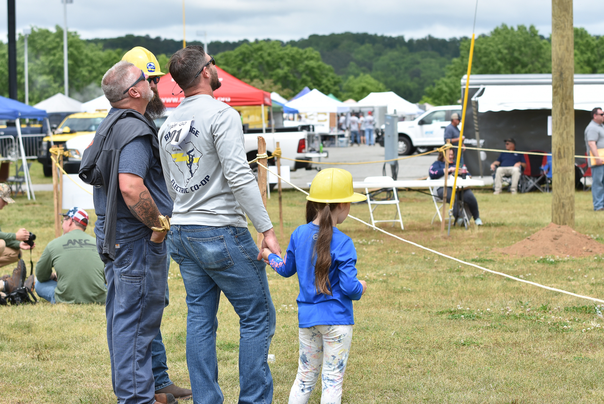 Competitors and their families watch as teams compete in today's rodeo.